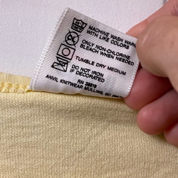 Vintage 1993 Mushroom T-shirt Pale Yellow Mushrooms Anvil Single Stitch USA Rare - Picture 10 of 16